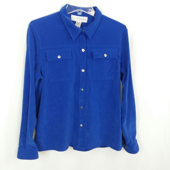 5 For $20.00 Sag Harbor Button Down Blouse, Blue, Size 14 - Picture 11 of 11